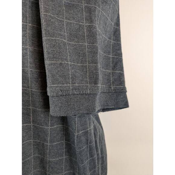 Arrow Mens Large Polo Shirt Collar Golf Casual Short Sleeve Dark Gray 2 Button - Picture 7 of 9